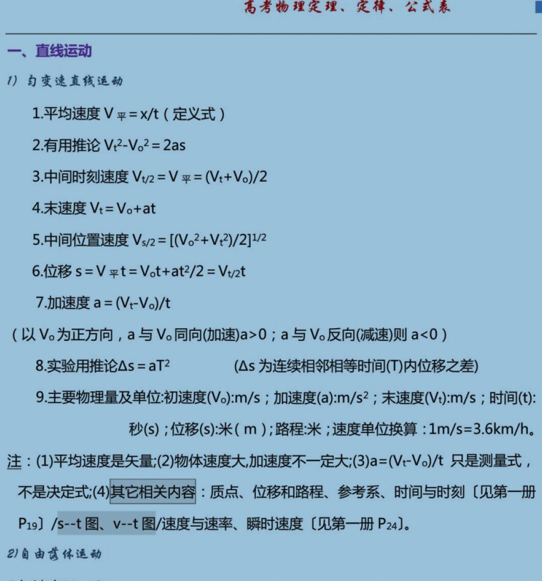 高中物理公式大全最终极版pdf文档百度云网盘下载 博学网 中小学早教课件